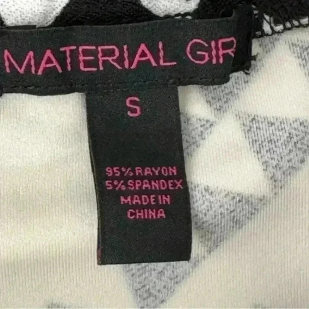Material Girl Black/White Pull-on Size Small Long Skirt Women's Maxi Style Slit - Picture 6 of 9